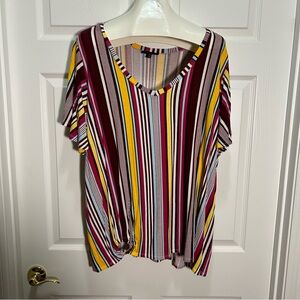 Lane Bryant Multicolored Short Sleeve Blouse
